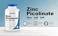 Vista 7 de Nutricost Picolinato de Zinc 50 mg, 240 cápsulas vegetarianas (3 botellas) - Sin gluten y sin OGM