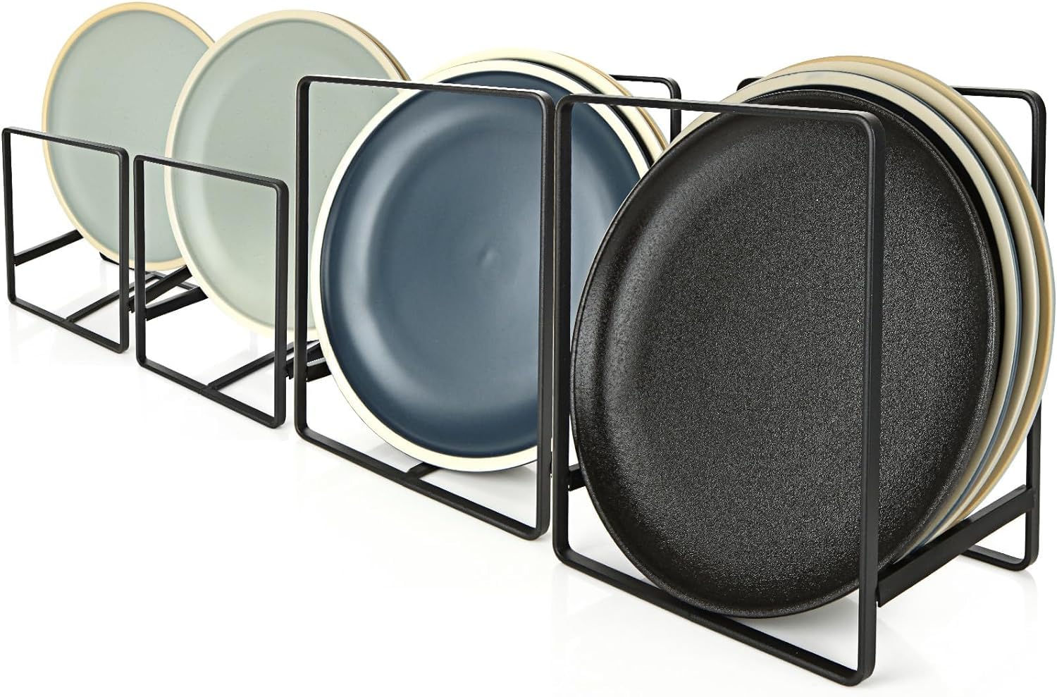 Supporti Per Piatti In Ferro Pieghevoli - Set Da 8 Pezzi, Dimensioni 4/6/8/10 Pollici, Nero, Per Decorazione Casa