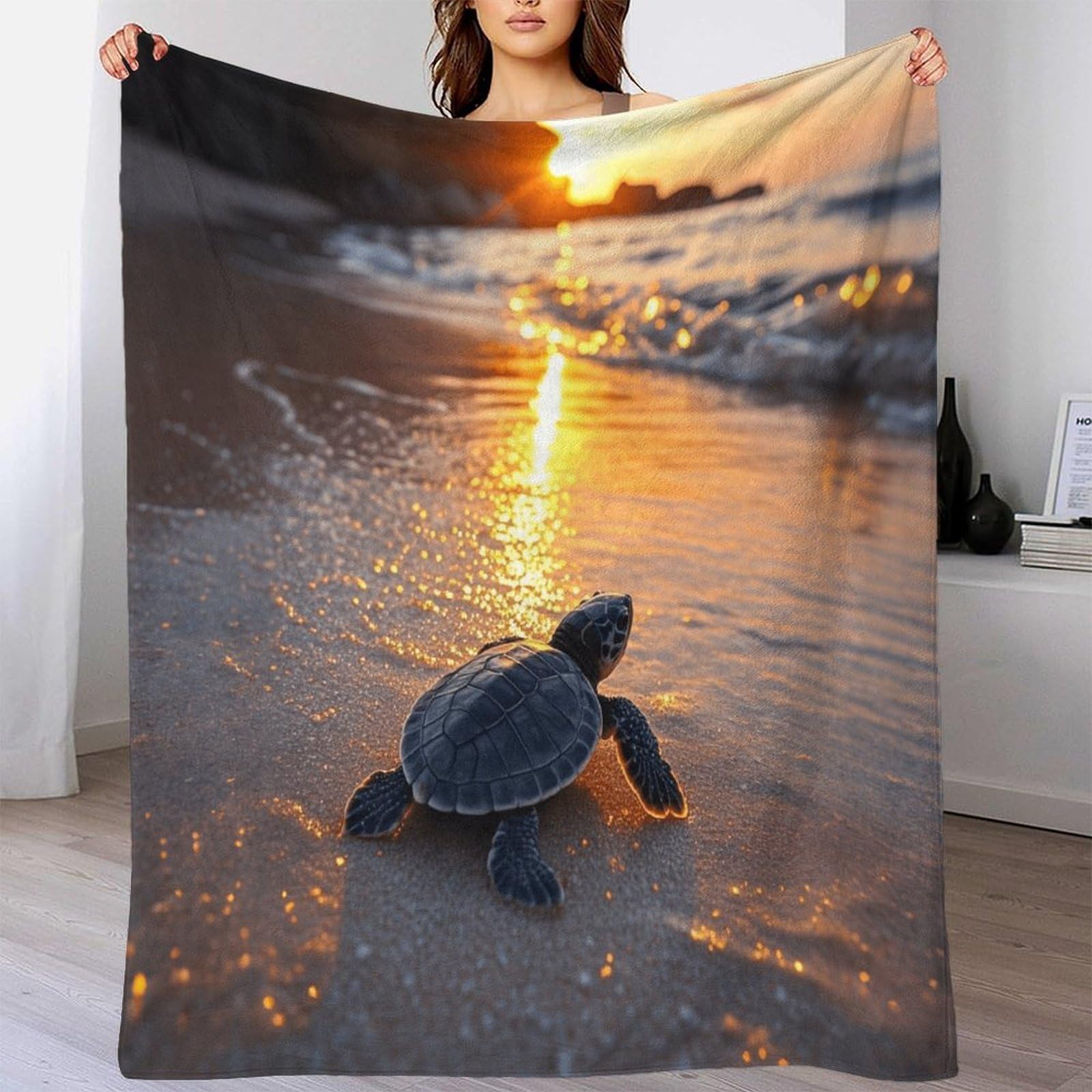 XiaopangXY Plush Fluffy Tortoise Blanket - Super Soft Flannel Turtles Blankets 50x60inch(127x152cm) Fuzzy Throw Blanket for Bed, Cozy Sofa Throw, Warm Lightweight Throws