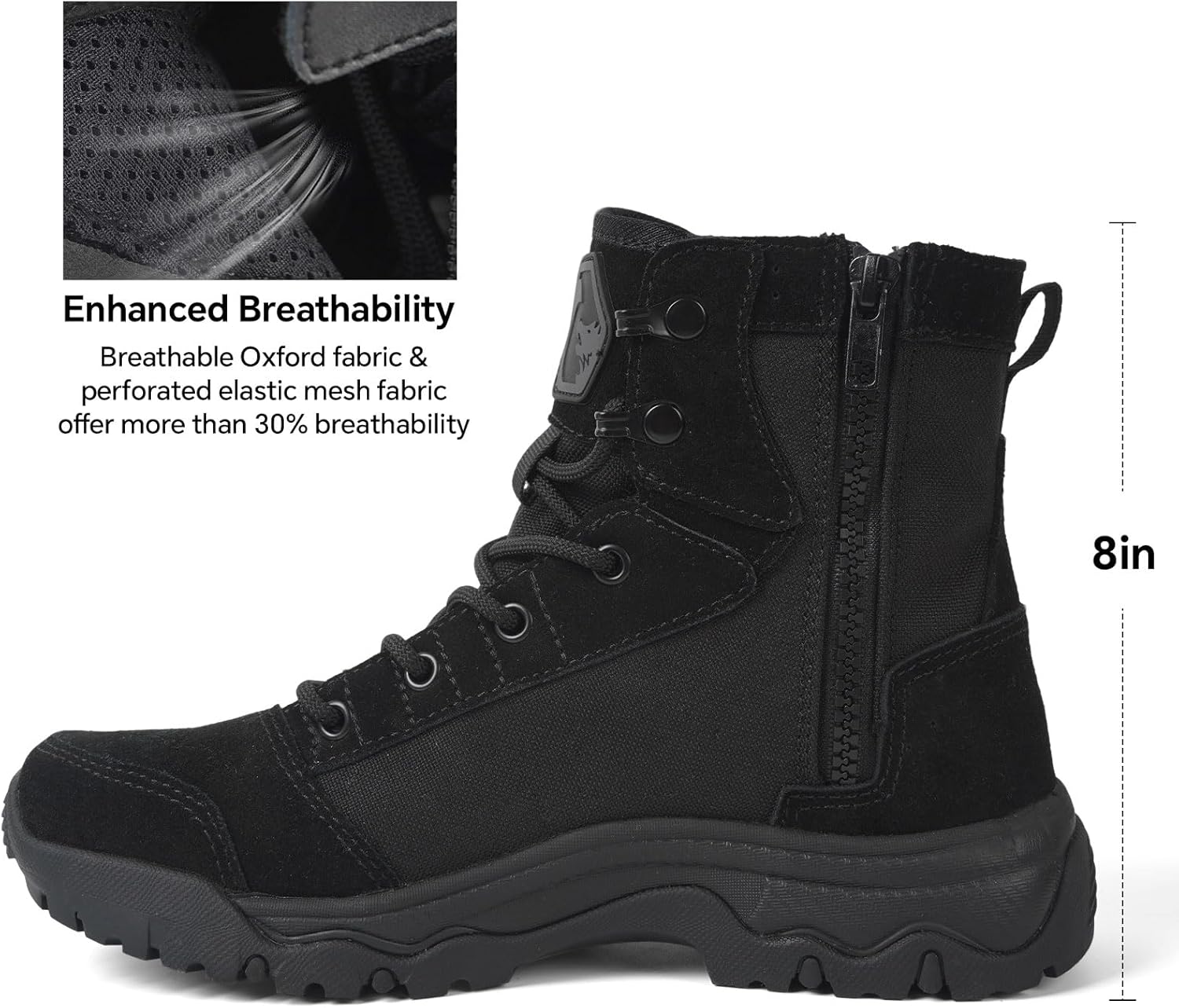 Women's 6 Inch Lightweight Tactical Combat Boots - Army Desert Boots - Image 3