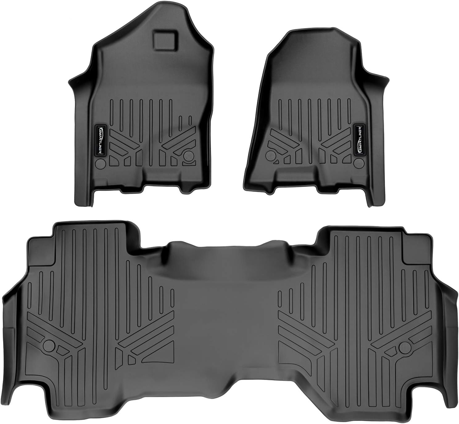 SMARTLINER Custom Floor Mats 2 Row Liner Set Black
