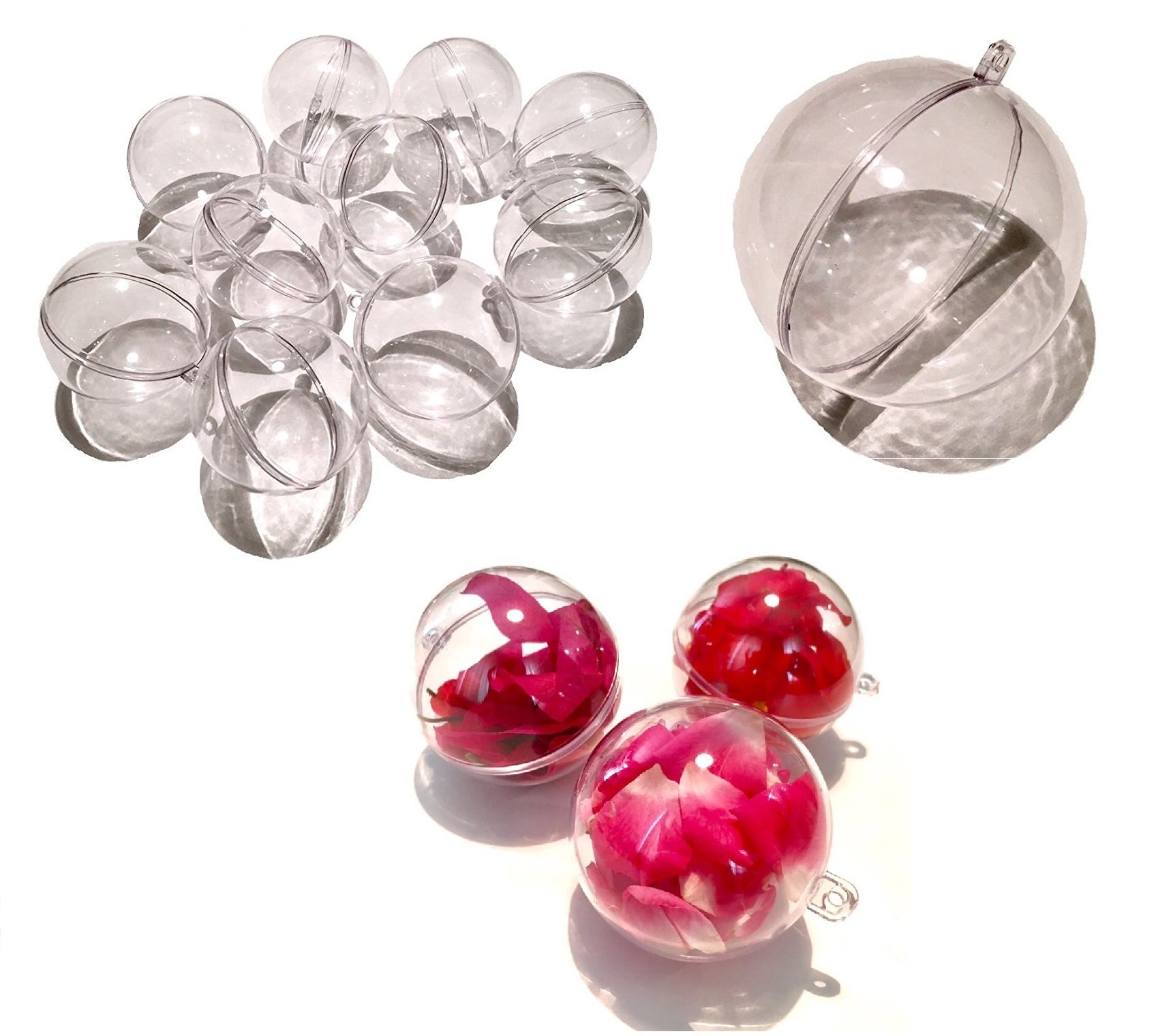 Crystal King, Sfere in acrilico, da 10 cm, sfere per fai da te in materiale acrilico trasparente, divisibili, trasparenti, palline in plastica acrilica, 10 pezzi