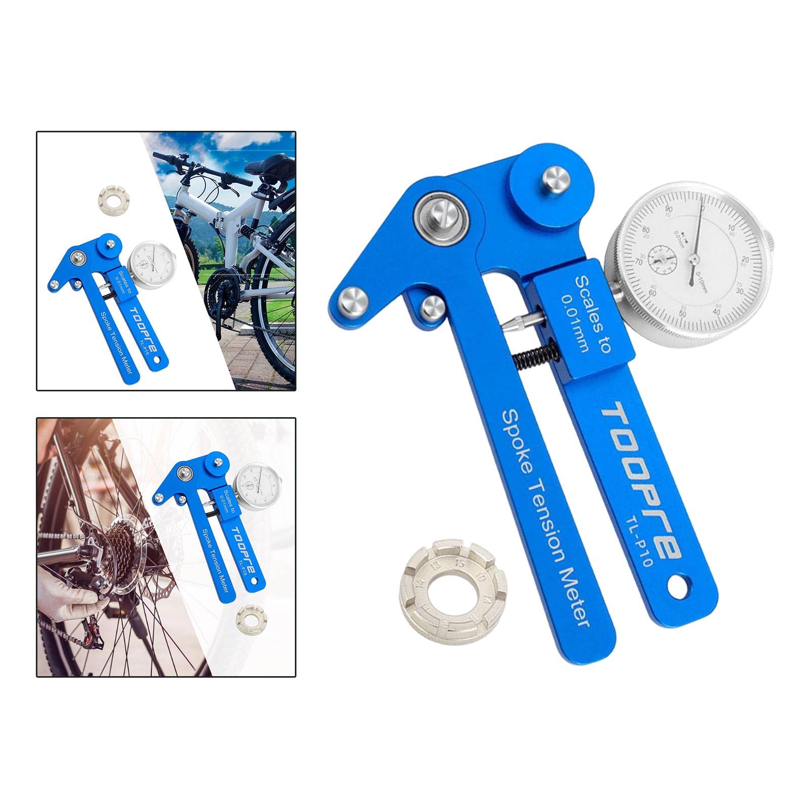 Harilla Vélos Tension Mètre Rayons Outil de Calibrage Durable Vélo de Route Indicateur Mètre VTT Jante Réglage Tensiomètre Vélo en Alliage D'aluminium