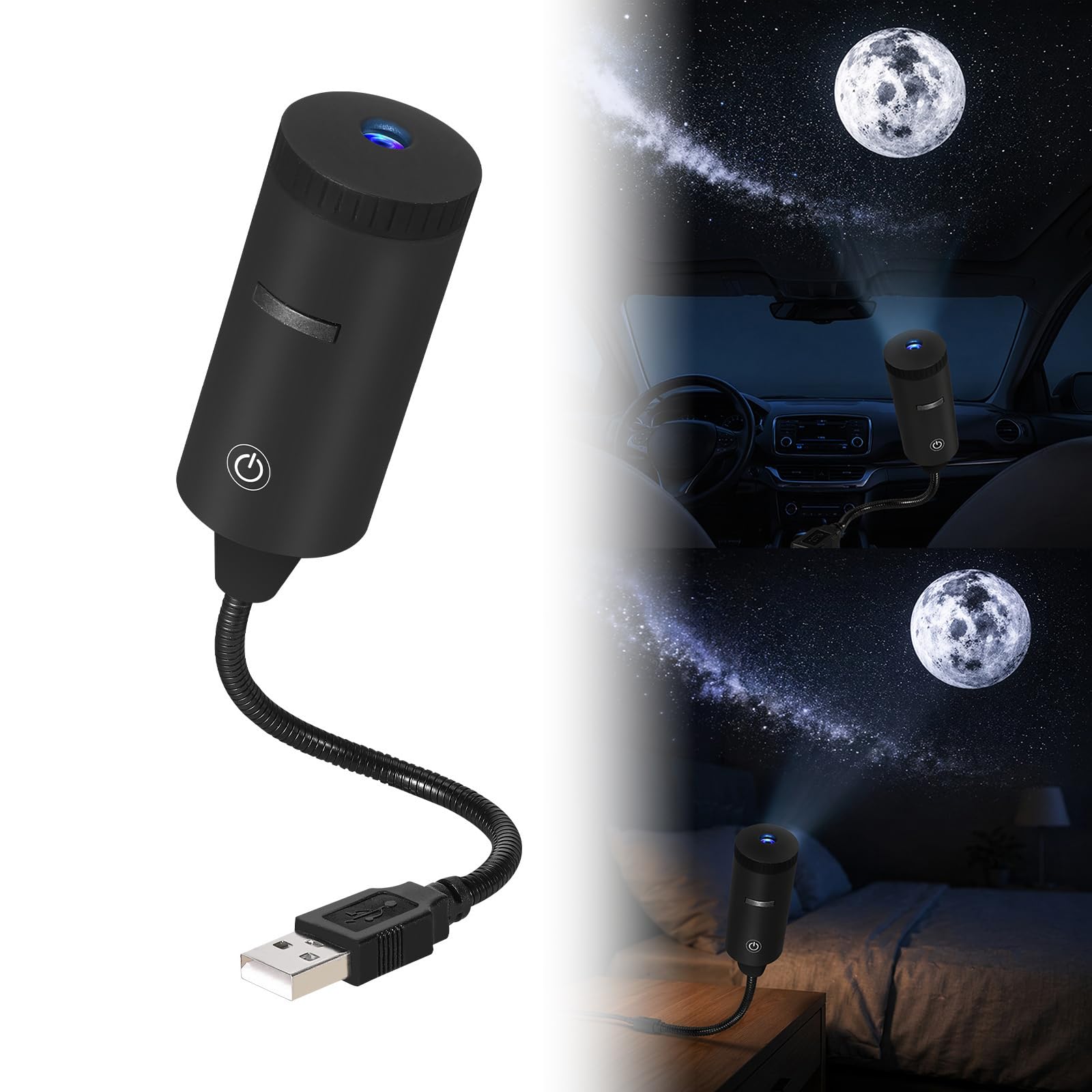Starry Sky USB Projector,Plug & Play Adjustable Focus Ambient Lamp for Home