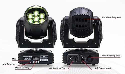 Miniatura 8 de Eliminator Lighting ADJ - Zoom de lavado LED de 7 x 12 W con red de comunicación digital con cable (zoom de lavado sigiloso)