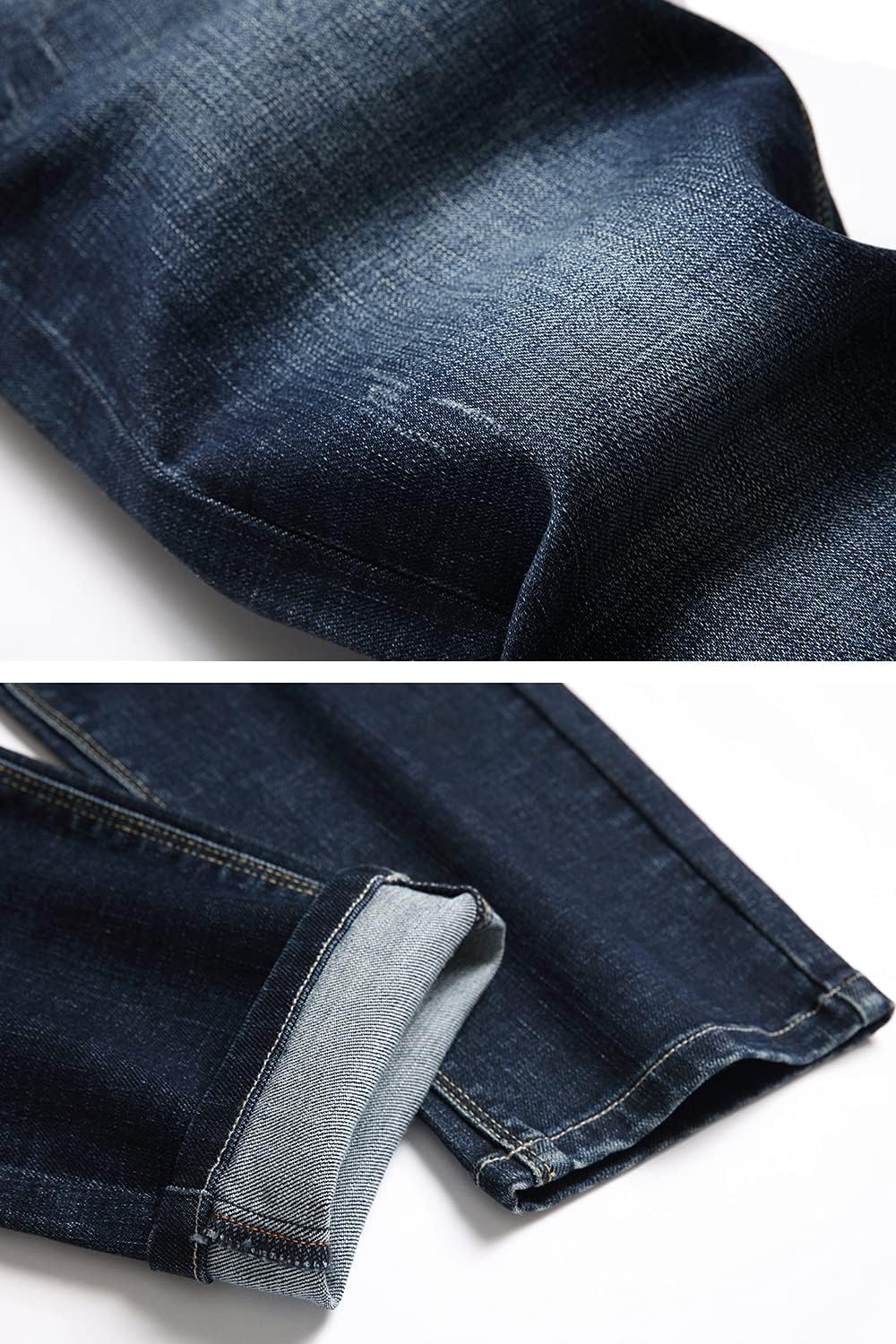 Qazel Vorrlon Men's Blue Skinny Jeans Stretch Washed Slim Fit Pencil Pants - Image 5