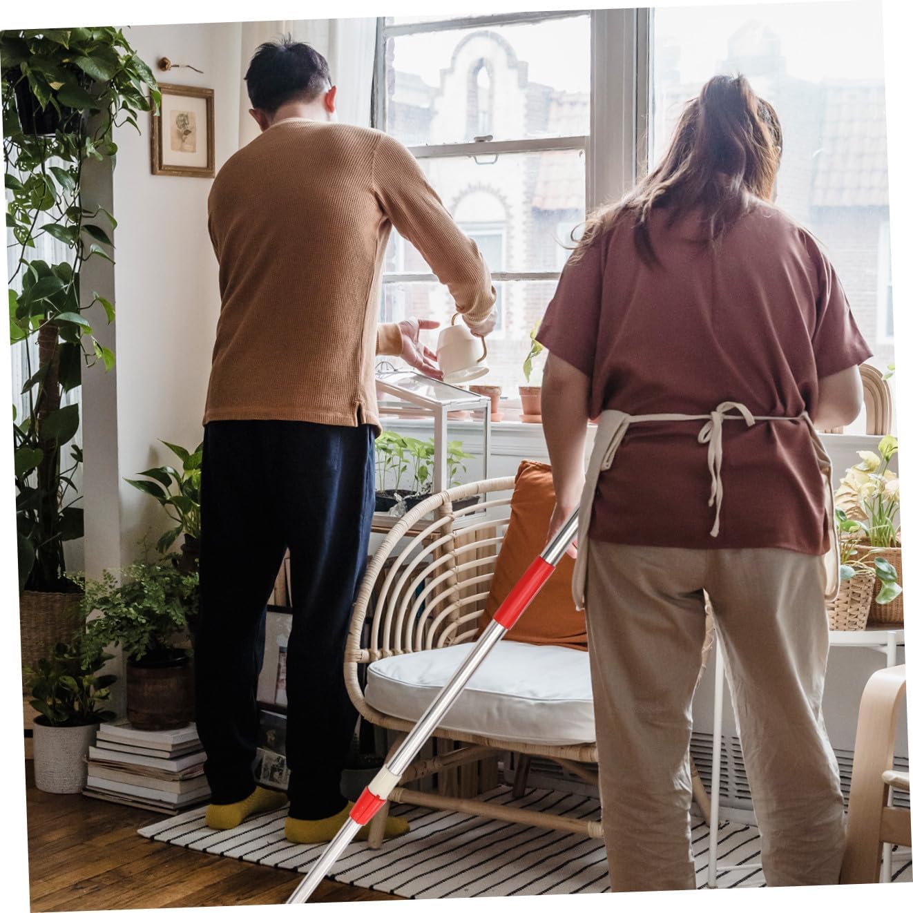 Rotating Mop Handle Replacement Pole Stainless Steel Commercial Mop Stick Replacement for Floor Cleaning in Homes Offices and Hospitals