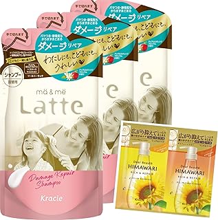 マー&ミー 【ダメージリペア】 親子で使える シャンプー 詰め替え 360ml×3 セット おまけ付き | ノンシリコン アミノ酸シャンプー ママ ベビー キッズ 子供 赤ちゃん ヘアケア ラッテ