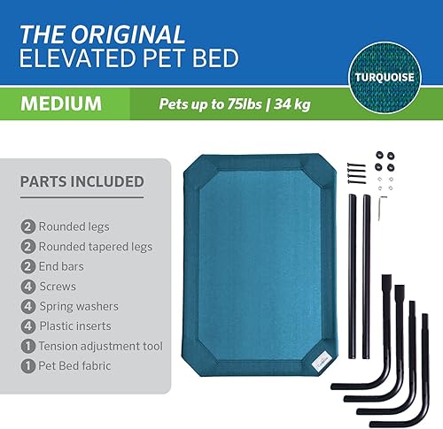 Vista 53 de Coolaroo Cama elevada y refrescante para mascotas, tamaño mediano, verde oscuro (Brunswick)