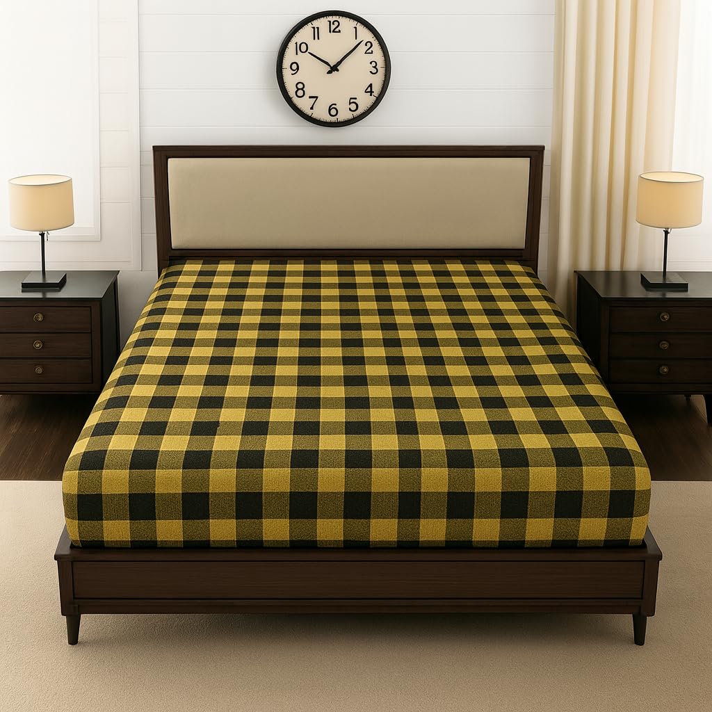 Cotton Mattress Cover with Zipper || Checkered Pattern Single Bed Size 72x36x4 Inch || Heavy Fabric Non-Shrink 1 (Piece)-image-21