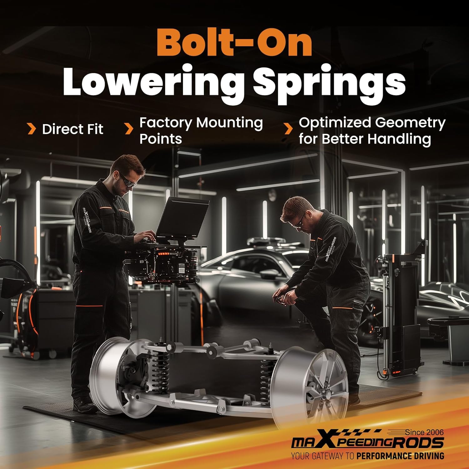 maXpeedingrods 3” Front & 4” Rear Drop Coil Spring Lowering Kit for Chevrolet S10 V6/ Blazer for GMC Sonoma/Jimmy 2WD 1982-2004 with Block U-Bolt