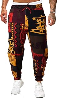 YAOBAOLE Men Hippie Trousers Men Linen Trousers 3D Printed J