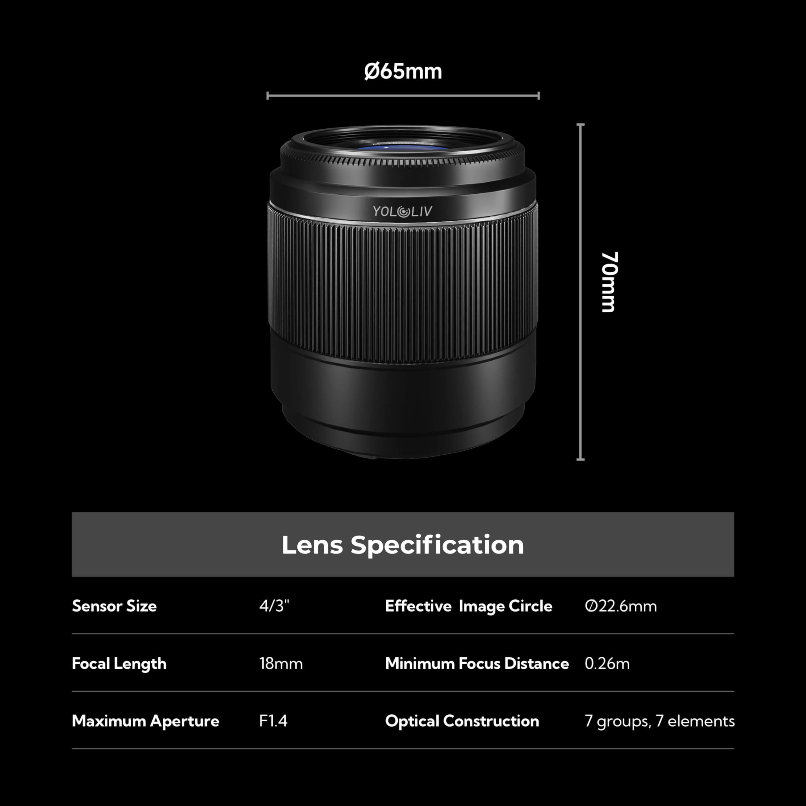 YOLOLIV YoloCam S7-4K60 - Cámara web de transmisión en vivo, control tipo DSLR, efectos cinematográficos, enfoque automático, cámara de montaje MFT (cuerpo de la cámara con lente de 18 mm)