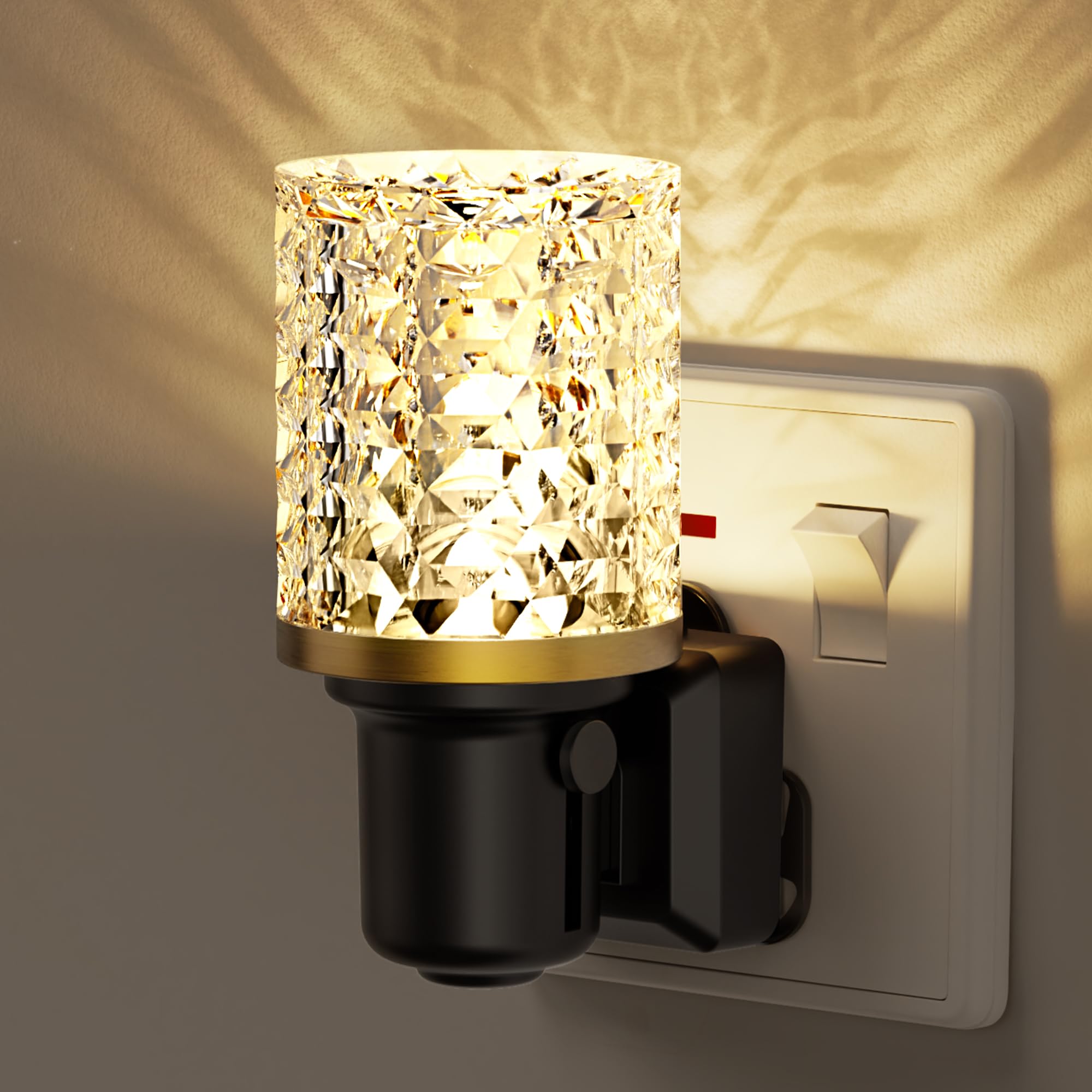 JandCase Night Light Plug in Wall, Modern Acrylic Night Light with Dusk to Dawn Sensor, 0-100LM Dimmable Nightlight