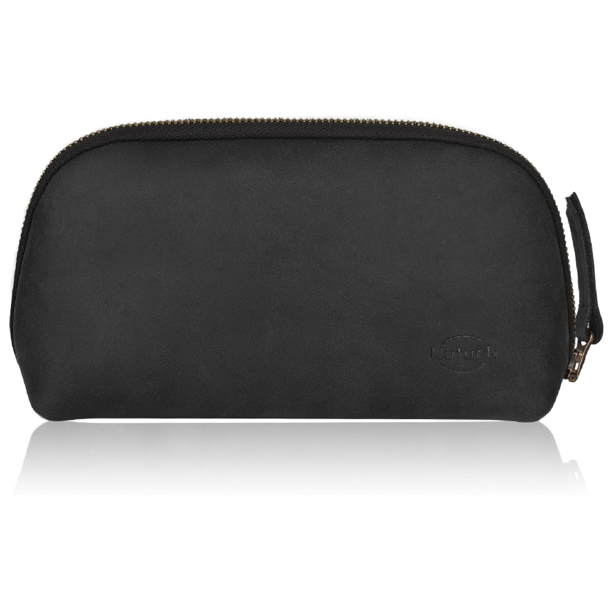 Funda de cuero para cables, cargadores de teléfono, bolsa tecnológica, bolsa de accesorios de viaje con cremallera, organizador electrónico, bolsa de viaje (negro)