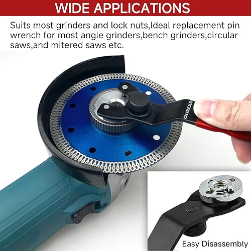 Miniatura 5 de OLIREXD Amoladora angular Llave de pasador ajustable universal para máquina amoladora angular (rojo)