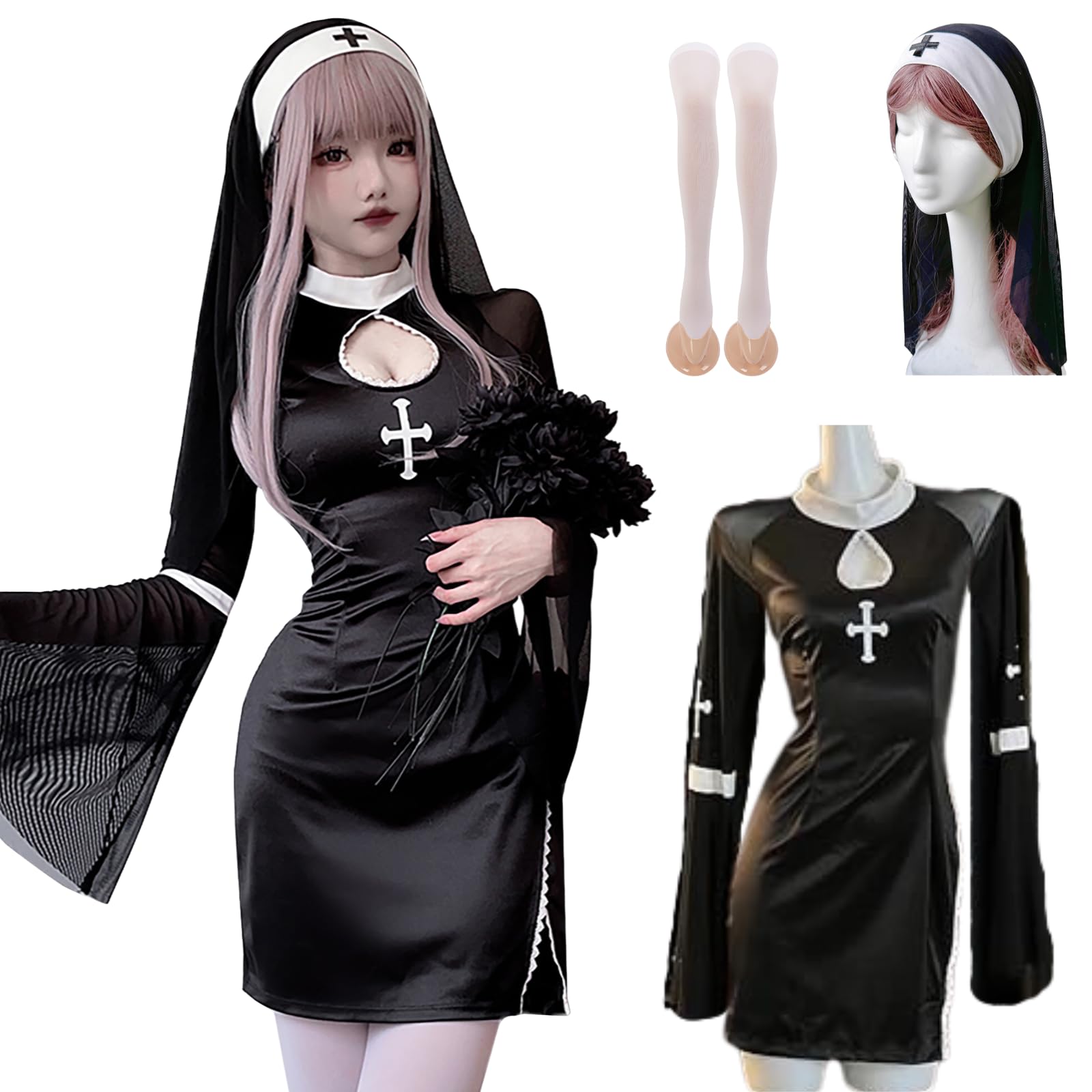 Amazon.co.jp: [milky time] シスター ハロウィン コスプレ ワンピース