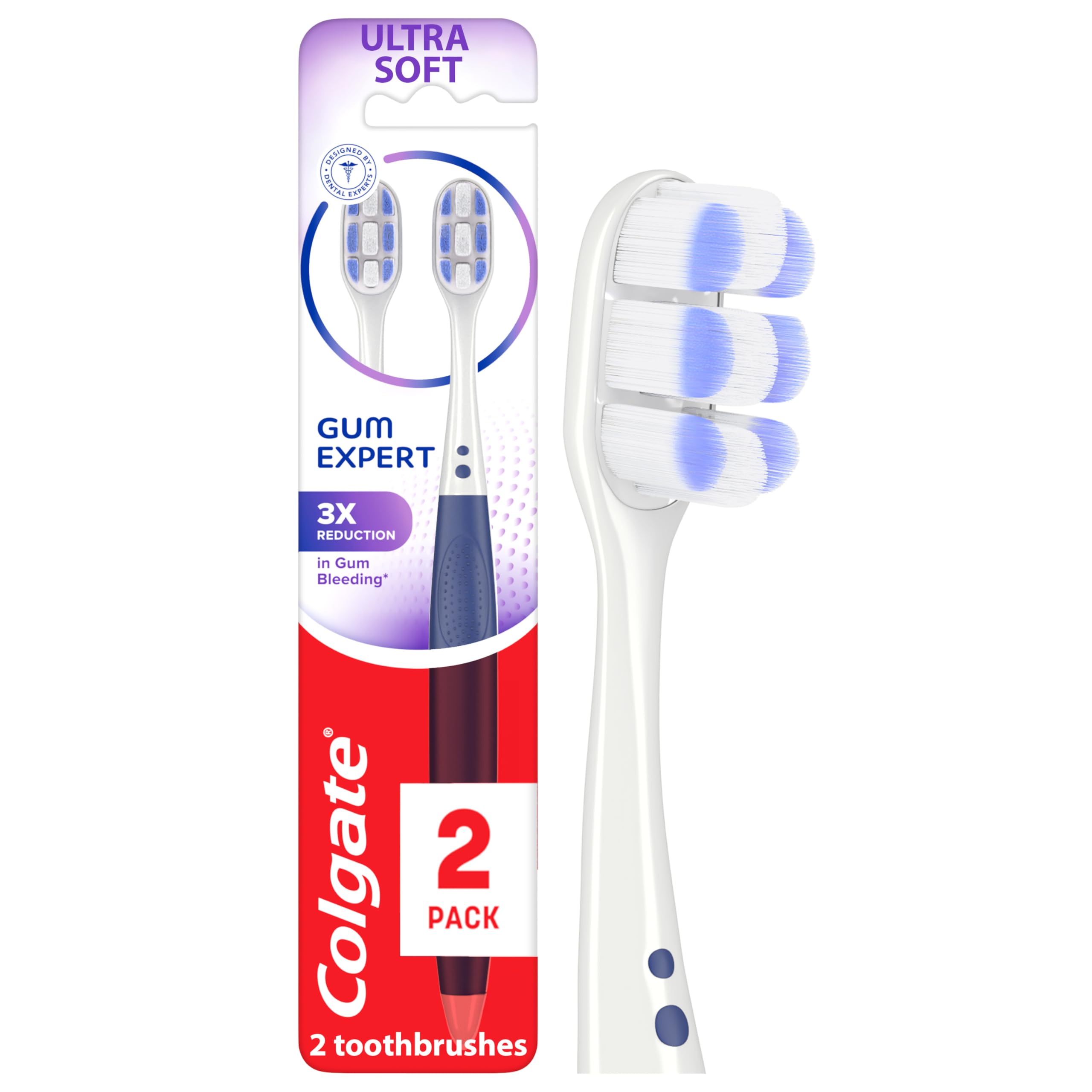 Colgate Gum Expert Toothbrush for Sensitive Gums, Extra Soft, 2 Pack