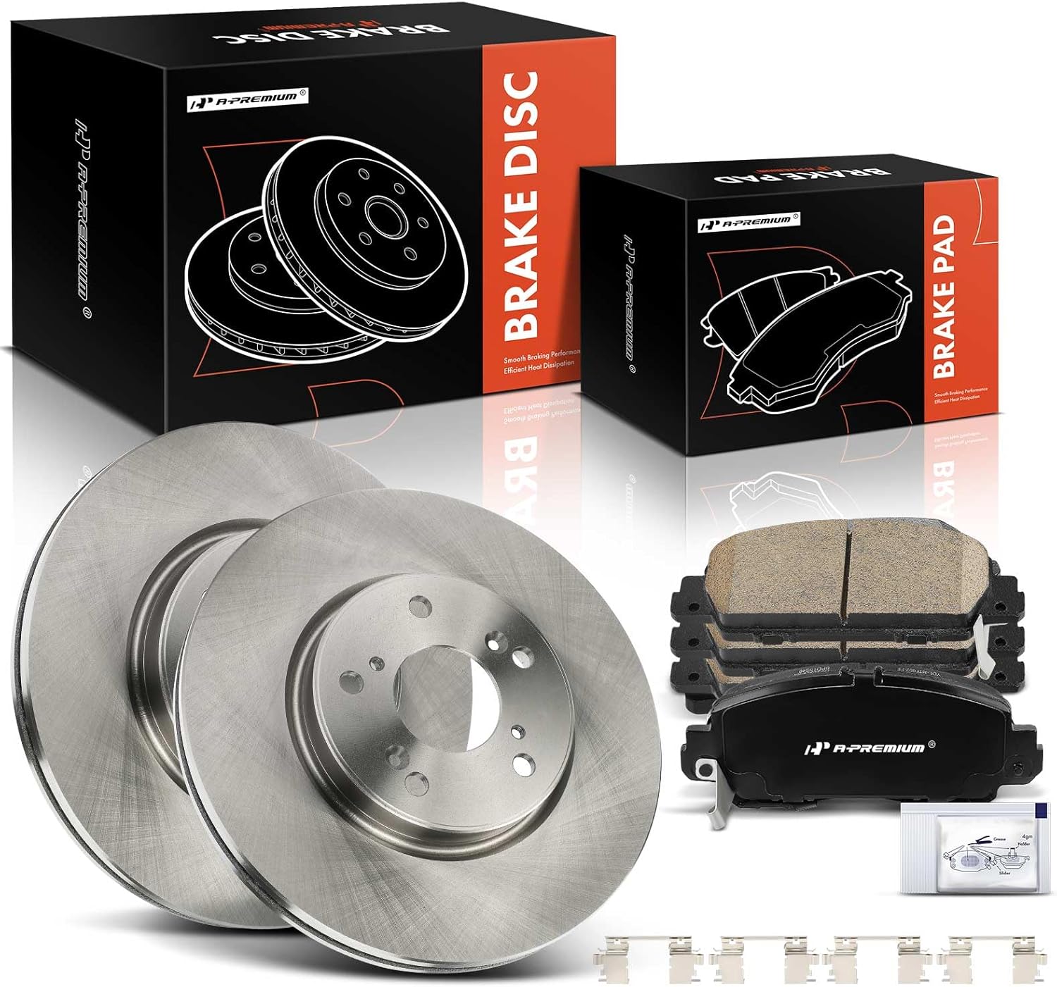A-Premium 11.53 inch (293mm) Front Vented Disc Brake Rotors + Ceramic Pads Kit Compatible with Select Honda Models - Accord 2013/2016-2017, HR-V HRV 2016-2022, 6-PC Set