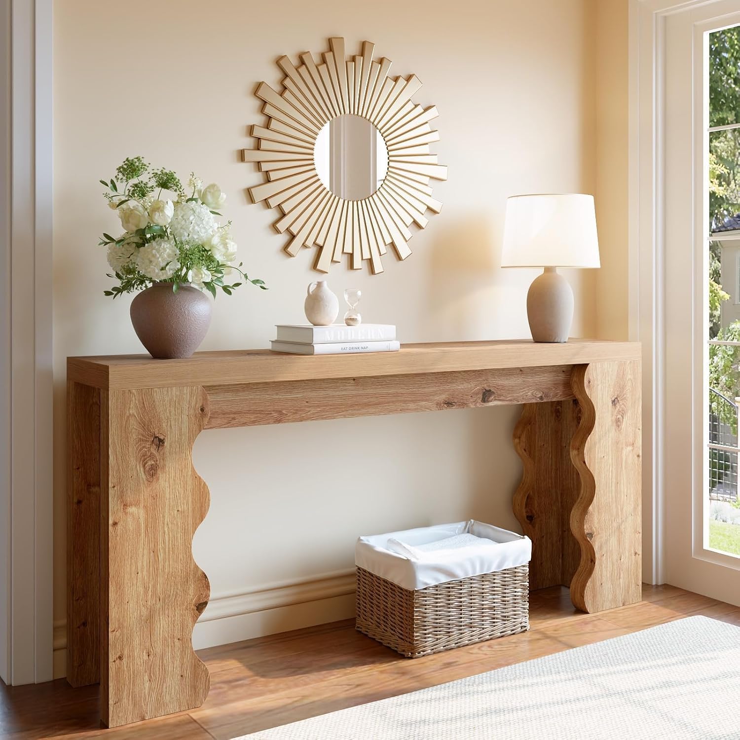 70 9 Farmhouse Entryway Table Wood Console Table