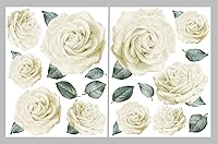 Vista 6 de Calcomanías de pared de rosas de acuarela (acuarela blanca)