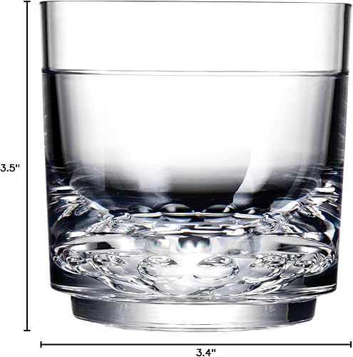 Miniatura 8 de Drinique Unbreakable Elite Rocks - Vaso de whisky (juego de 4) vasos de whisky de 10 onzas, apilable, inastillable, apto para lavavajillas,