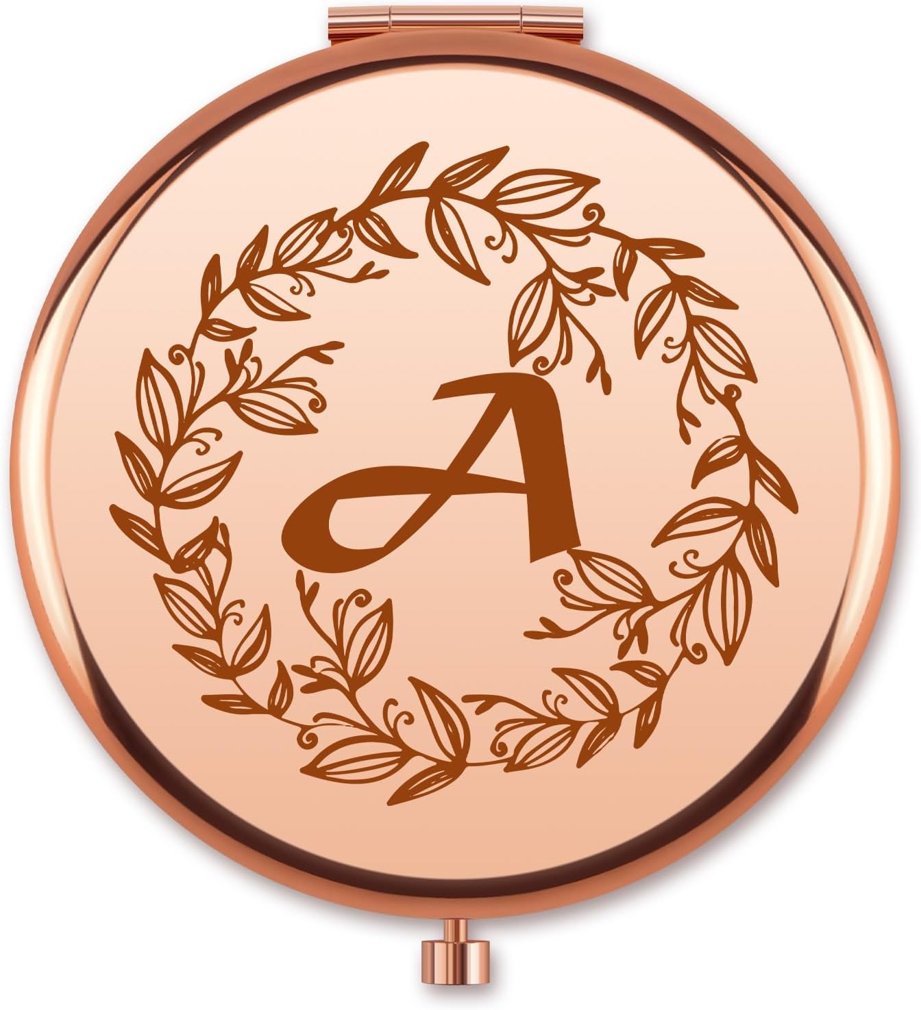 Monogram Compact Makeup Mirror Gifts for Women Girl Wife Friend Monogrammed Initial Letters Pocket Folding Travel Mirror 2025 Birthday Christmas for Her Letter A