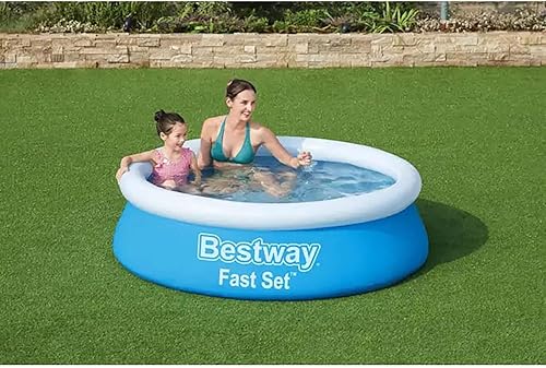 Miniatura 8 de Bestway Juego rápido piscina redonda inflable de 6 x 20 pulgadas, piscina sobre el suelo, instalación de relleno y elevación, construcción Tritech,