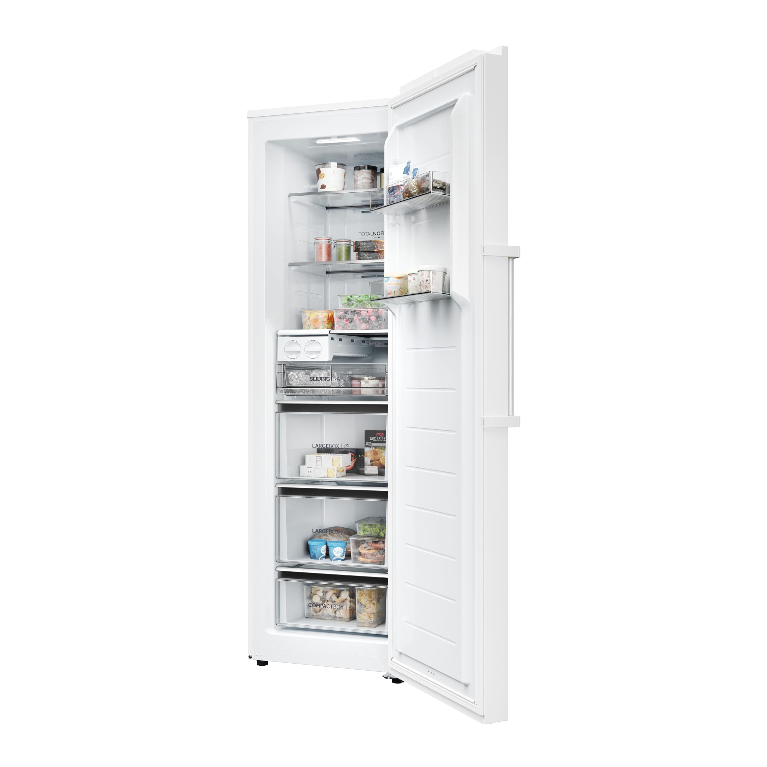 Haier Congelatore con sbrinamento automatico e macchina per cubetti di ghiaccio I Instaswitch H4F306WDH1 I Total No Frost congelatore, capacità 301 l, utilizzabile anche come frigorifero I Freezer con