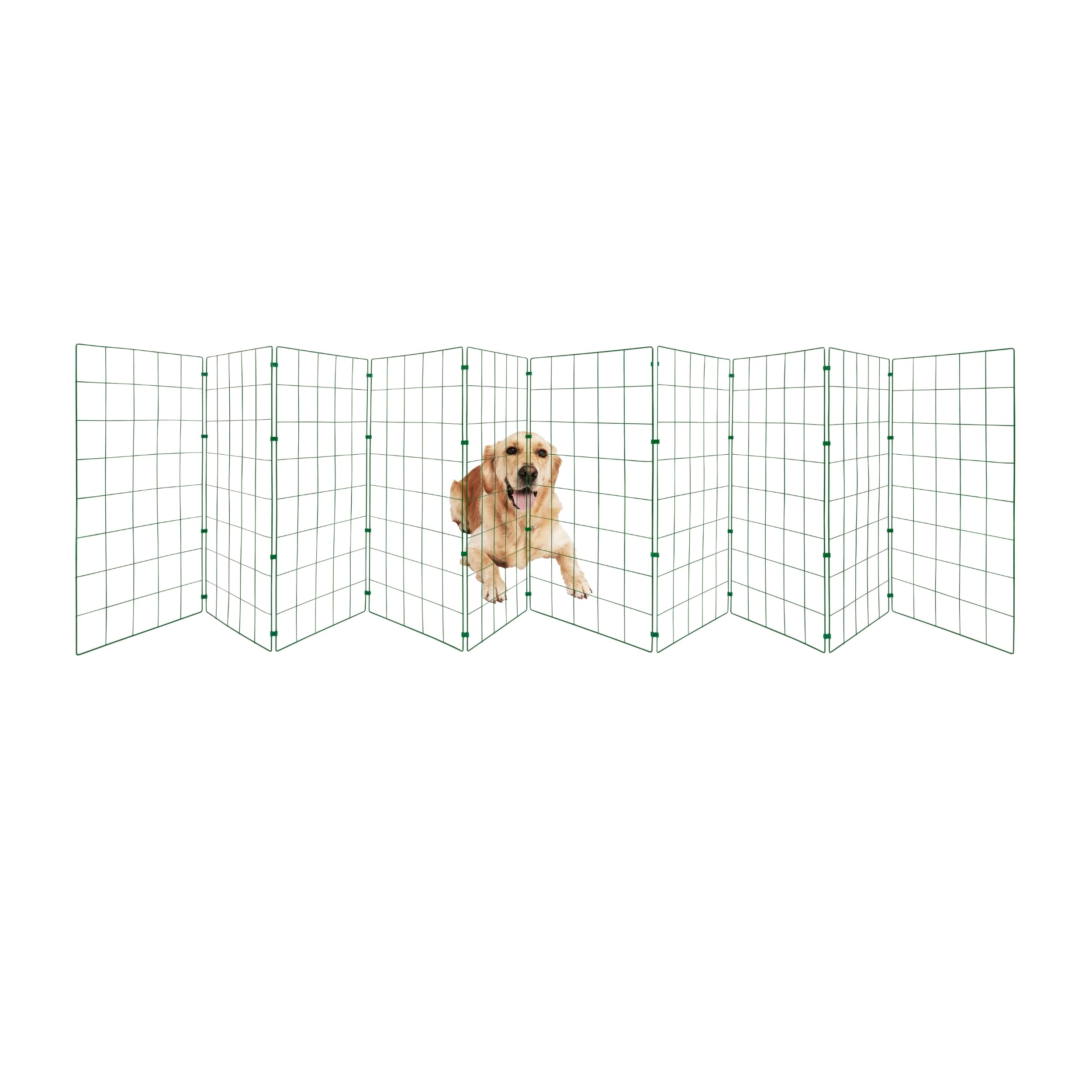 Freestanding Indoor Dog Barrier/Fence - Room/Hallway Divider, Folding Puppy Gate, Folding Portable Fence for Indoors, Puppy Gate, Adjustable Secure Fence (6 Panels, 60cm High) — view 11