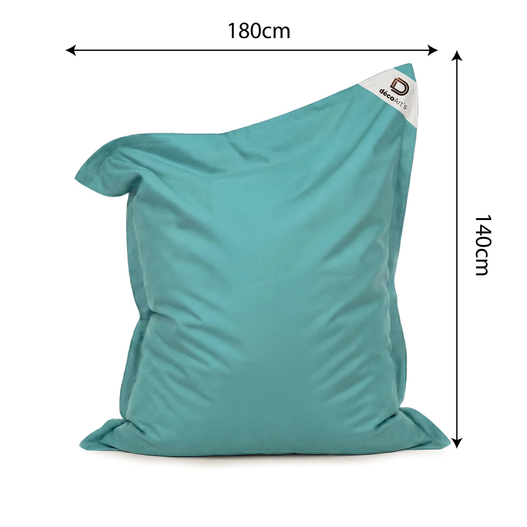 Puff Gigante XXL - 140x180 cm - Interior y Exterior - Desenfundable - DÉCO Arts (Azul Caribe)