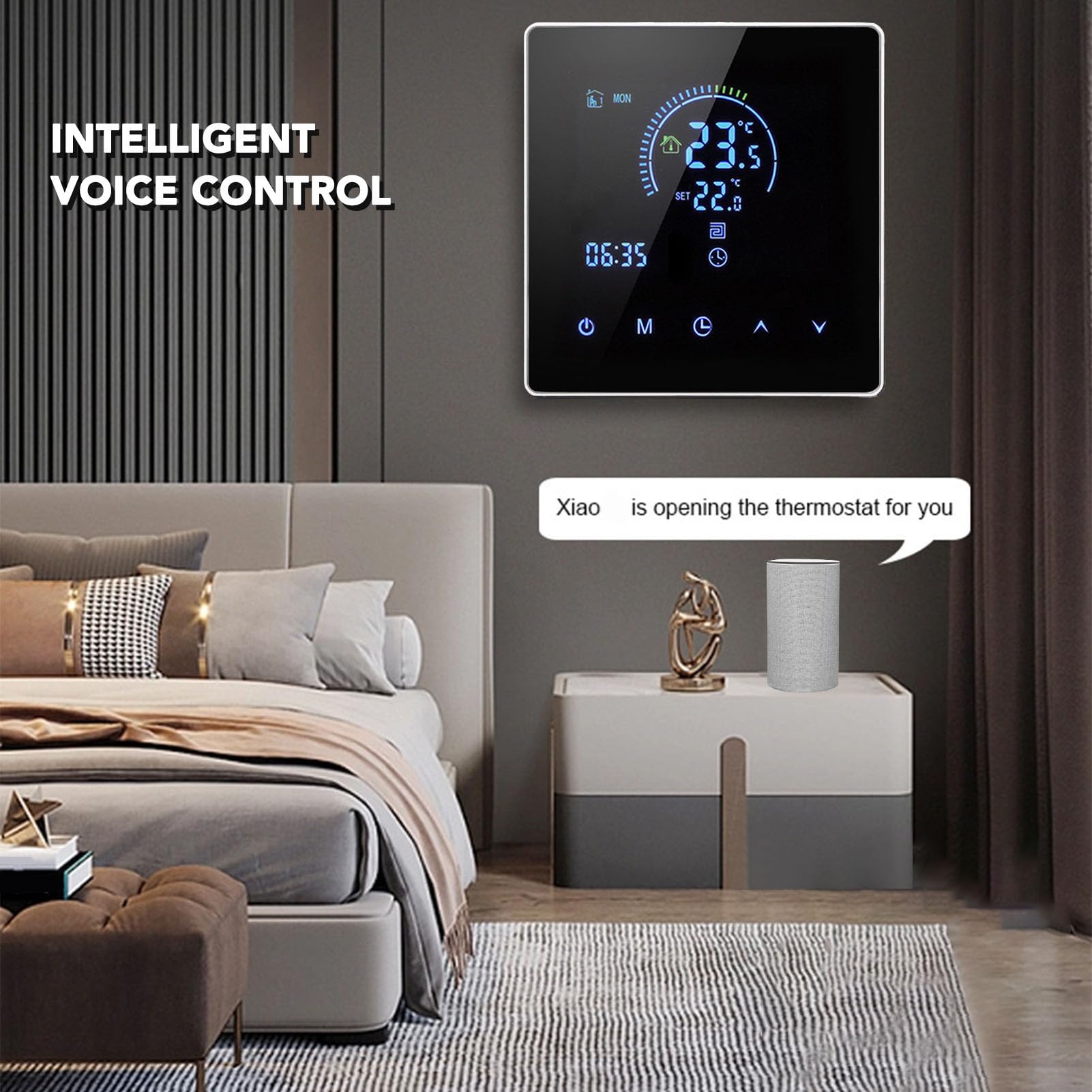 YWBL-WH Termostato Digitale Programmabile Intelligente Termostato per Riscaldamento a Parete con Display LCD per Riscaldamento a Pavimento di (Tipo standard)