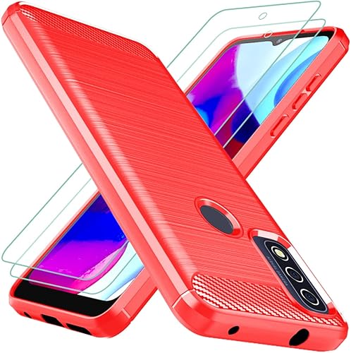 Osophter Funda para Moto G Pure, Moto G Pure Funda con 2 protectores de pantalla de absorción de golpes flexible de goma TPU protectora para