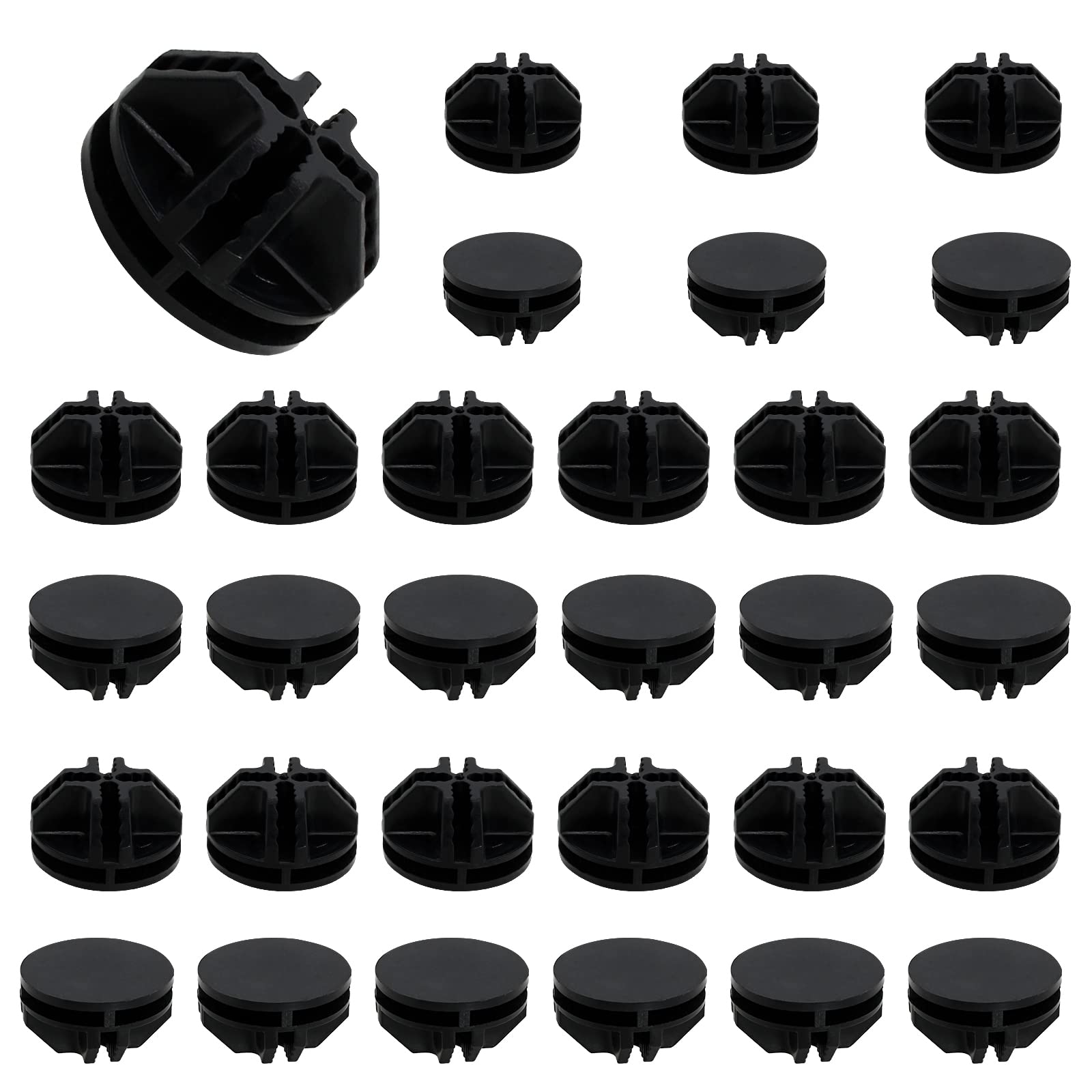 30Pcs Wire Cube Plastic Connectors Plastic Grid Cube Organizer Connector for Modular Closet Storage Organizer and Wire Shelving (Black)