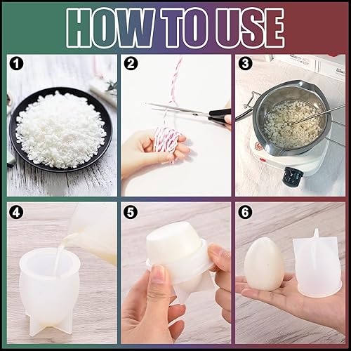 Vista 32 de Molde de vela de corazón 3D, 2 piezas de moldes de silicona para hacer velas, molde de fabricación de velas hecho a mano para el día de San