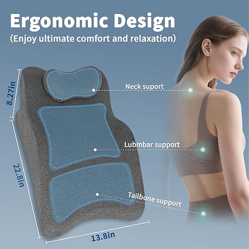 Miniatura 5 de Almohada ergonómica propensa de cuña, almohada de cama multifuncional, almohada de lectura, ideal para descansos de cama, masaje, lectura, soporte