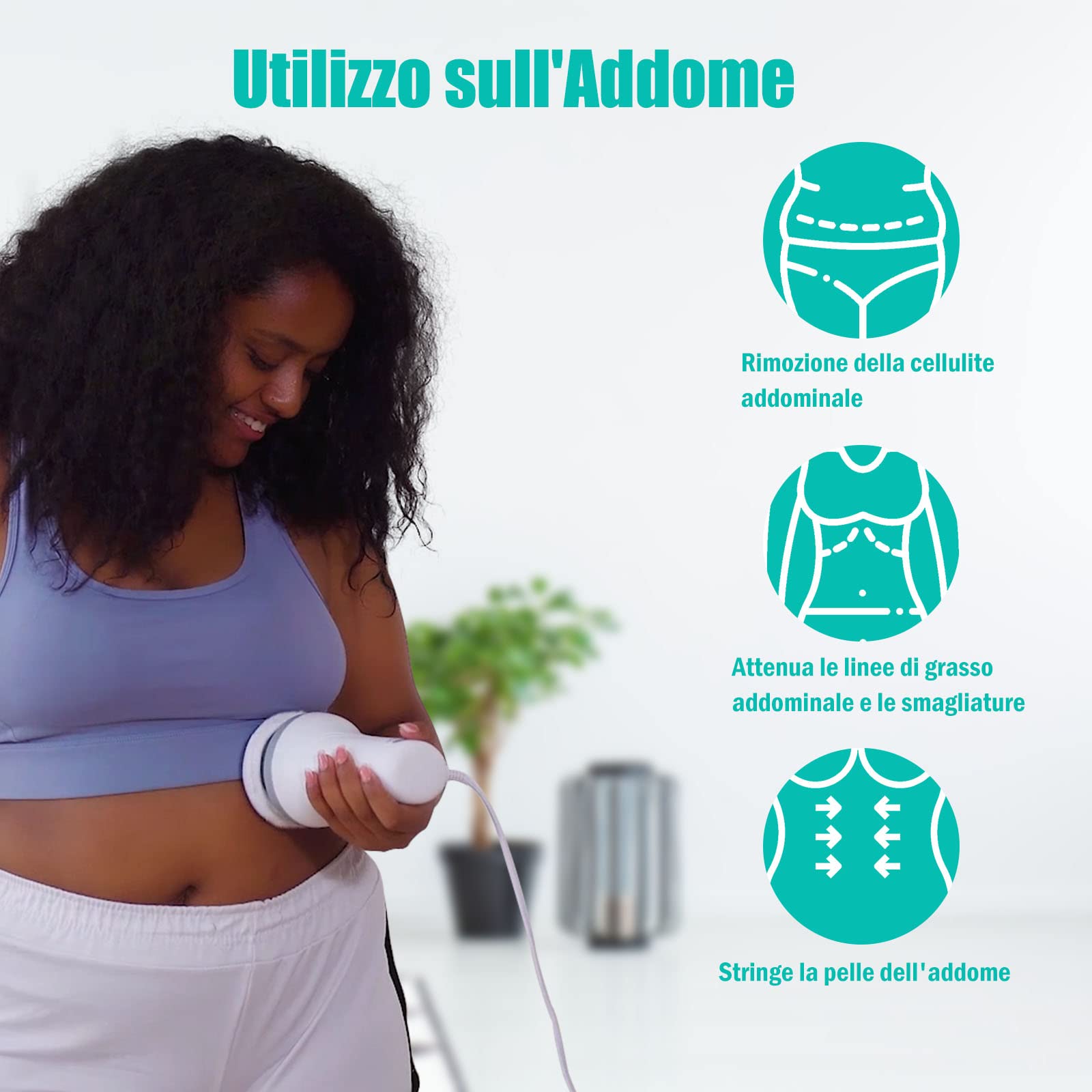 Massaggiatore Anticellulite Professionale, Elettrico Anti Cellulite Massaggiatore per Pancia, Glutei, Gambe, Massaggio Cellulite con 6 Pad Lavabili Sollevamento, Tonificante e Rassodante