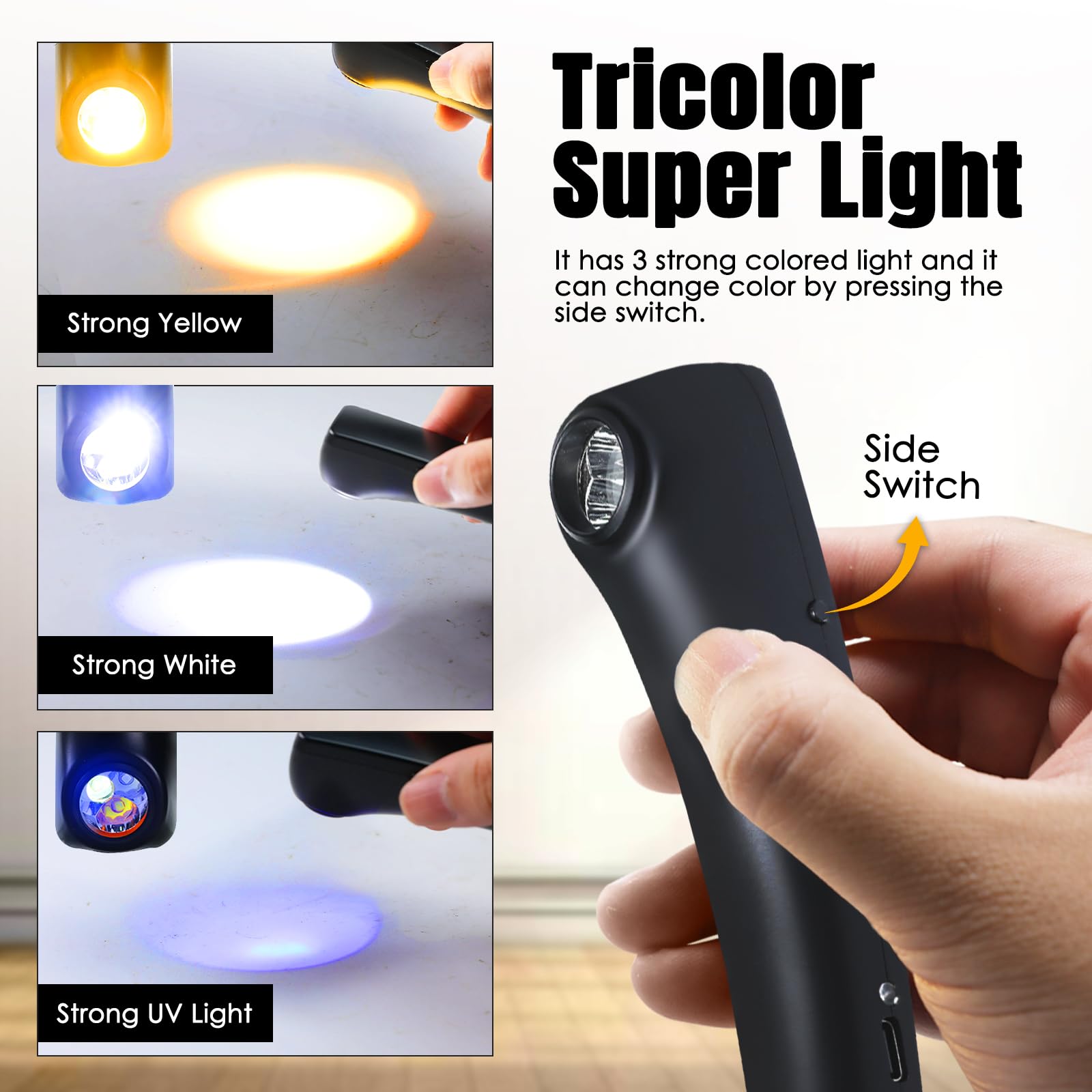 10-fache Lupe, wiederaufladbar, Handlupe mit LED-Licht, Skala, K9-Linse und 3 starken Lichtquellen, verstellbare Brennweite, Schmucklupe für Edelsteine, Münzen