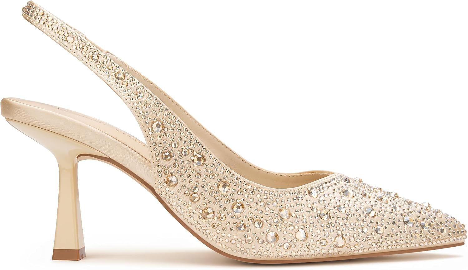 Women’s Wedding Shoes for Bride, 2.5 Inch Kitten Heels, Slingback Pumps, Rhinestone and Embroidered Bridal Heels, Elegant Dress Shoes for Evening and Parties