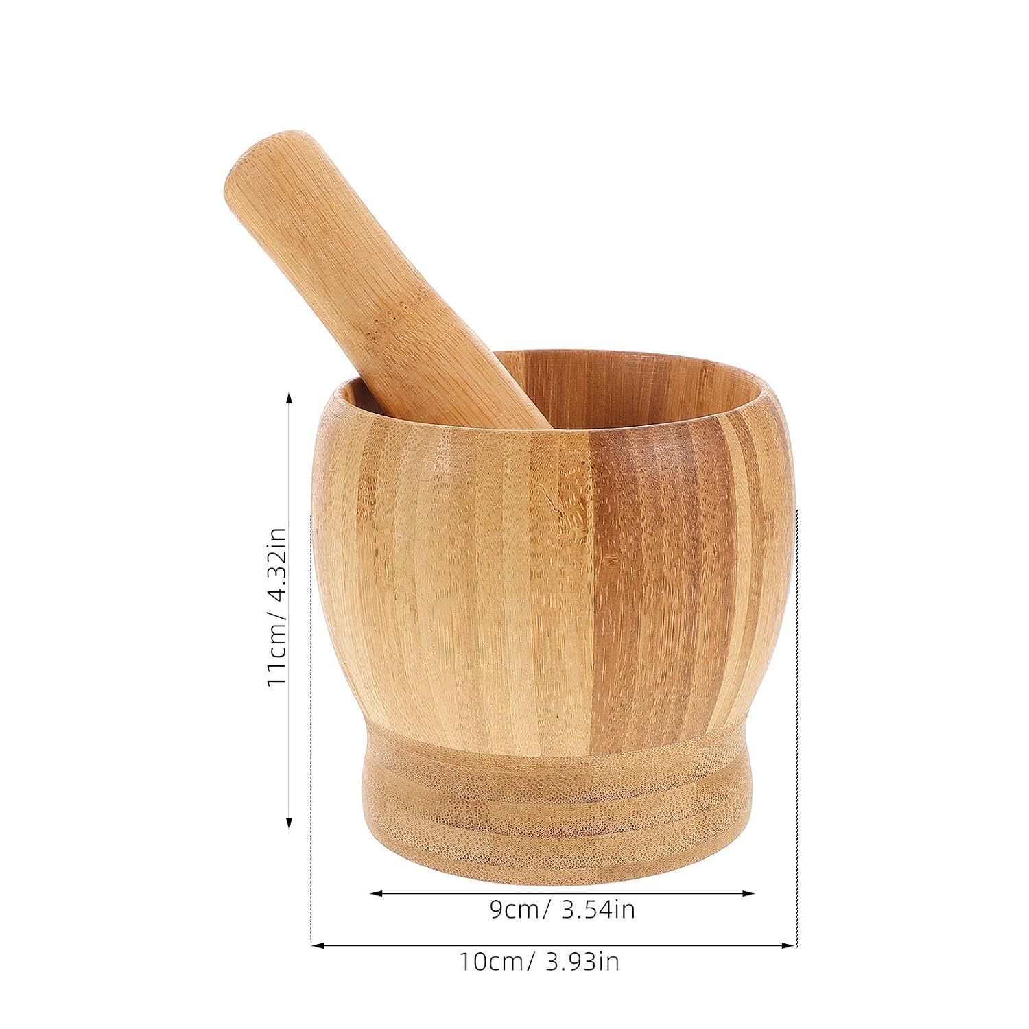 Wooden Garlic Pestle Set with Splicing Mortar Bowl Manual Garlic Crushing Kit for Kitchen Cooking