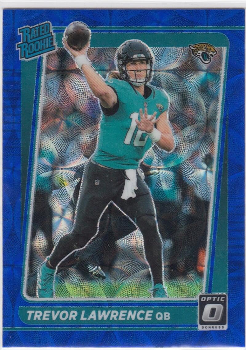 Football Trading Card NFL 2021 Donruss Optic Blue Scope #201 Trevor Lawrence Rated Rookies NM Near Mint RC Rookie Jaguars