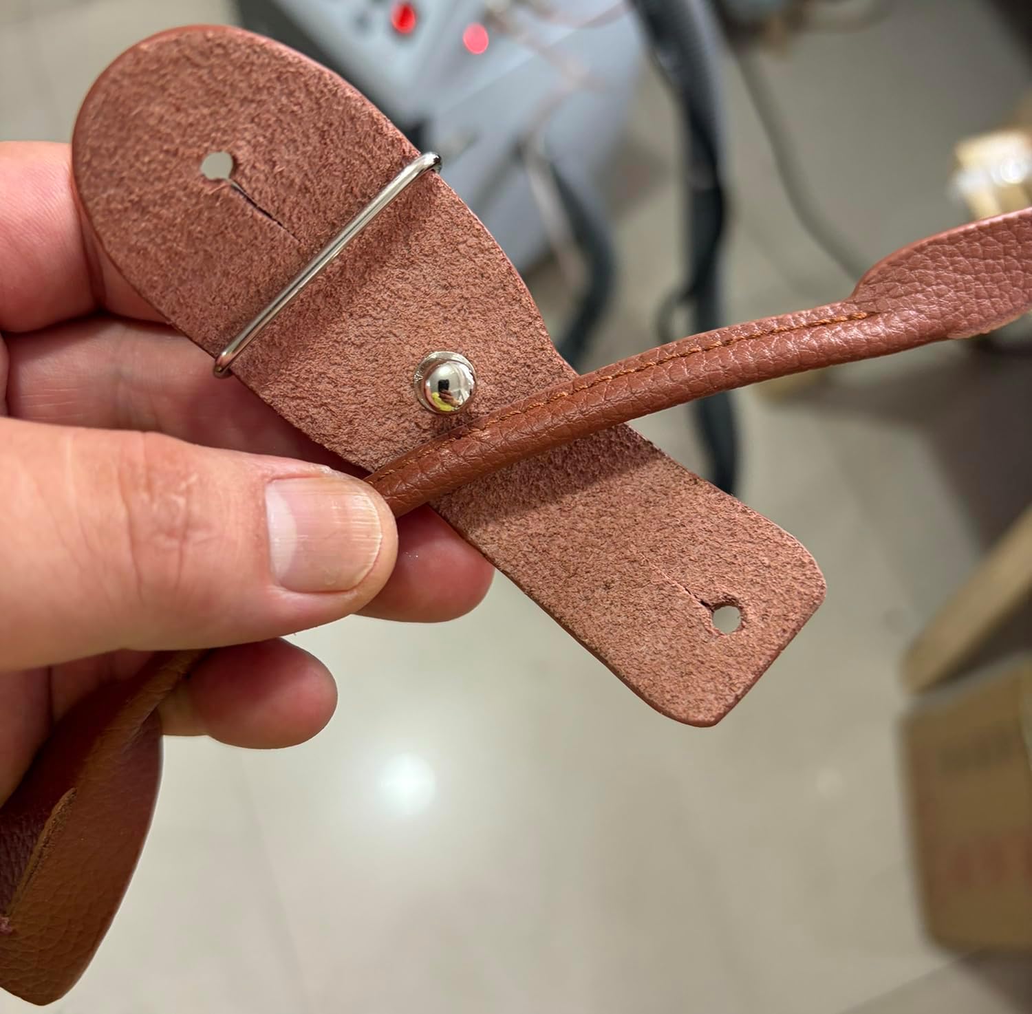 Men's Suspenders Button End Genuine Leather for Casual 1.4" Wide