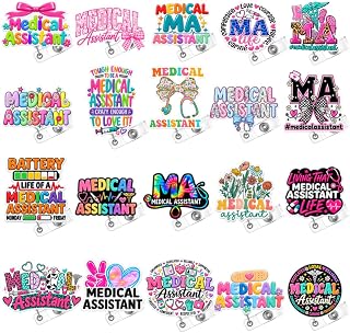 20PC Medical Assistant Accessories Badge Reel MA Week Gift Ideas Bulk Set | MA Appreciation Week Gifts / Medical Staff Christmas Gift / CMA Badge Reel / Medical Assistant Desk Accessories / Retractable