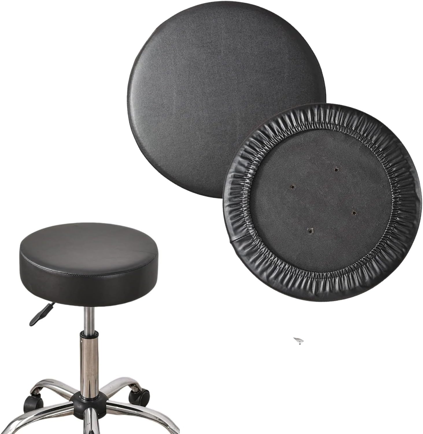 Coprisgabello Rettangolare Elastico Per Sgabelli Da Bar E Cucina - Misura Adattabile (L 35-51 Cm, P 26-36 Cm) - Colori Vari (es. Grigio Scuro), In Tessuto Jacquard