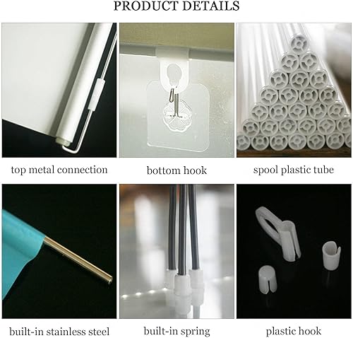 Vista 61 de Blackout Roll Up Shades with Suction Cups, Sunshade Blinds No Drilling, Window Roller Blinds, Thermal Roller Shades for