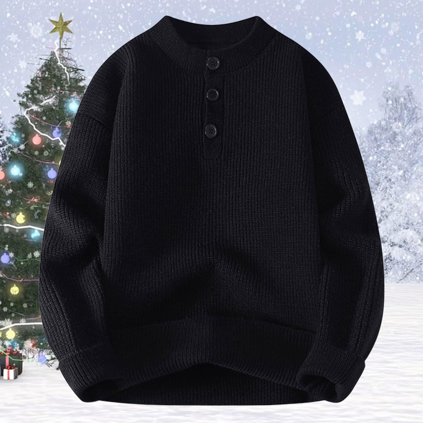 Genérico Jersey Navideño Feo Hombre, Jersey Hombre Otoño Cuello Redondo Sudadera Manga Larga Xmas Divertido Estampado 3D De Navidad Feo Jersey De Punto para Otoño Invierno