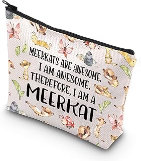 TSOTMO Meerkat Gift Meerkats Are Awesome,I Am Awesome.Therefore,I Am A Meerkat Makeup Bag Gift (MEERKAT)