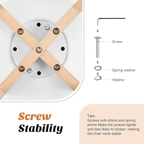 Miniatura 7 de OLIXIS Juego de 8 sillas de comedor, sillas modernas de mediados de siglo para cocina con patas de madera y cojín de cuero sintético PU para sala