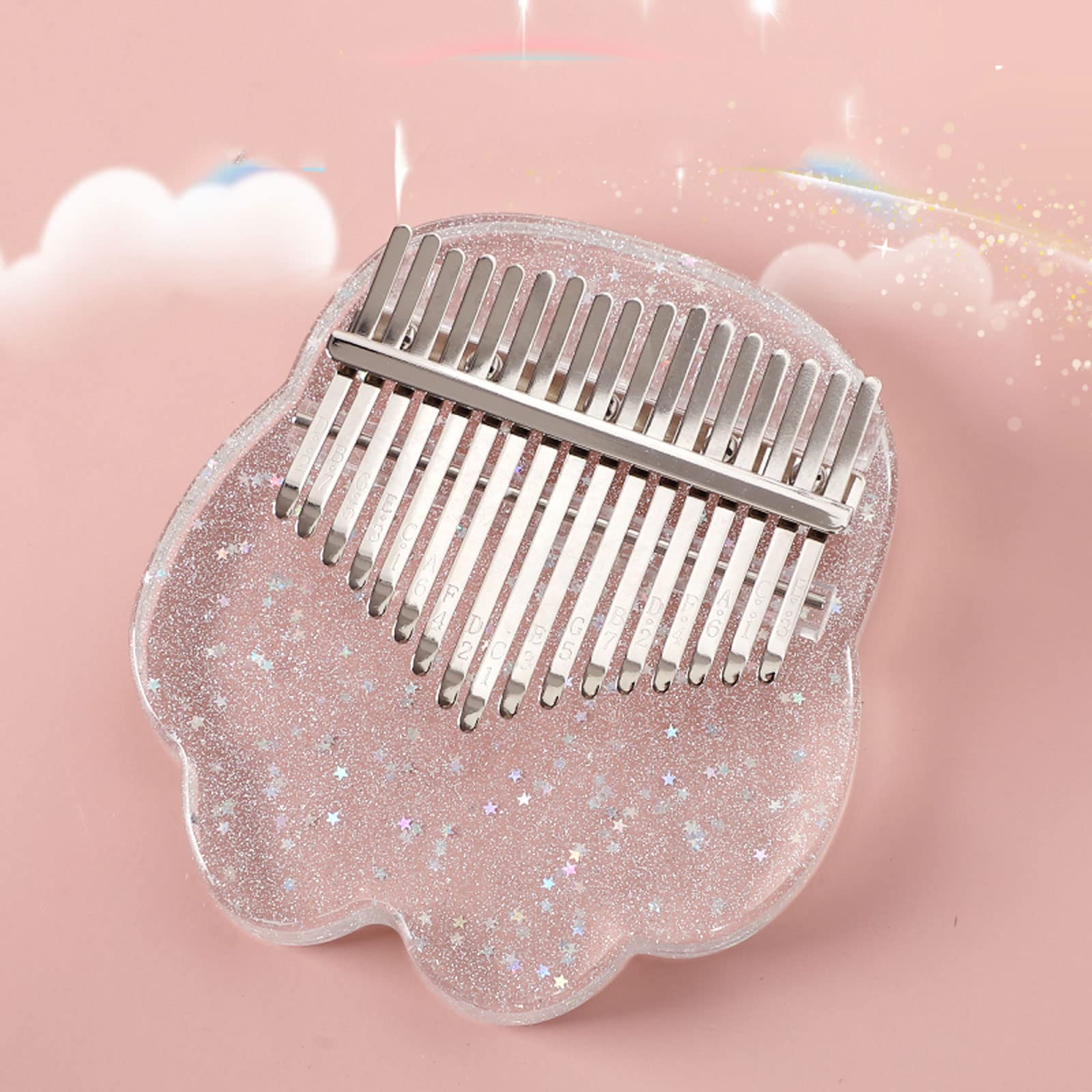 Suono Squisito Thumb Piano 17 Tasti Crystal Star Finger Piano in Acrilico ， 3 Diverse Forme ， Strumento Musicale Regalo per Principianti Amanti della Musica Facile da Giocare