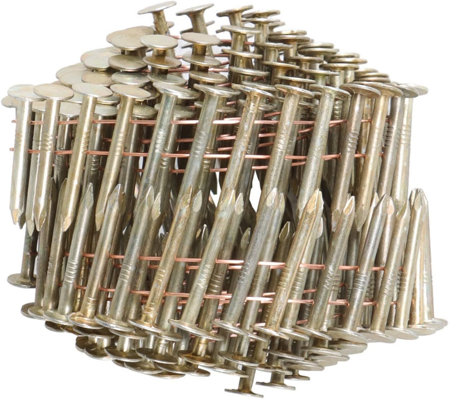 7200 Count 1-1/4-Inch x 120-Inch Coil Siding Nails, Ring Shank Hot-Dipped Galvanized Siding Nails, 15-Degree Collated Wire Coil Siding Nails